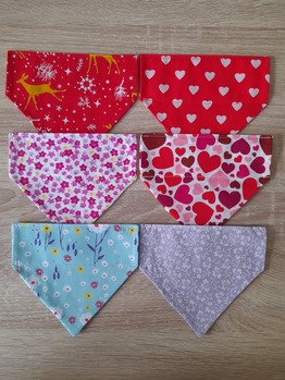 Six Bandanas for Small Dogs (Pack C)